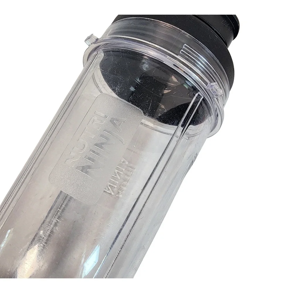 Nutri Ninja 24 oz Single Serve Blender Cup with Black Sip and Seal Lid Clear